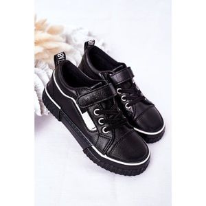 Children's Leather Sneakers With Velcro BIG STAR HH374029 Black vyobraziť