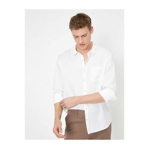Koton Men's White Pocket Detail shirt vyobraziť
