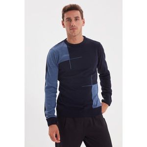 Trendyol Navy Blue Men's Crew Neck Slim Fit Knitwear Sweater vyobraziť