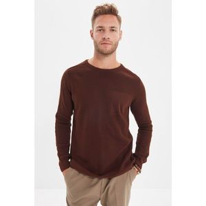 Trendyol Brown Men's Crew Collar Slim Fit Knitwear Sweater vyobraziť
