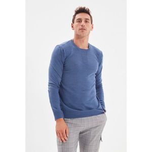Trendyol Indigo Men's Crew Neck Slim Fit Knitwear Sweater vyobraziť