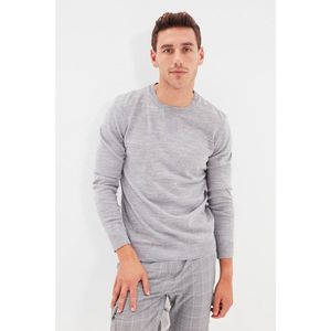 Trendyol Gray Men's Crew Collar Slim Fit Knitwear Sweater vyobraziť