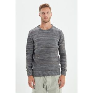 Trendyol Anthracite Men's Slim Fit Crew Neck Collared Sweater vyobraziť