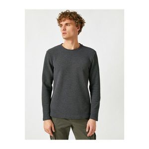Koton Men's Gray Crew Neck Long Sleeve Basic Sweater vyobraziť