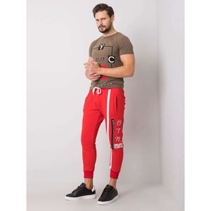 Men's red sweatpants with a print vyobraziť