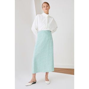 Trendyol Mint Floral Pattern Lined Viscose Skirt vyobraziť