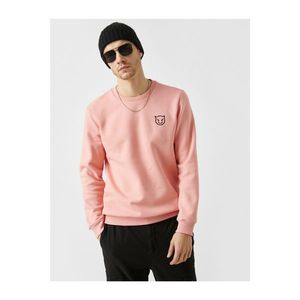 Koton Men's Pink Collar Long Sleeve Sweatshirt vyobraziť