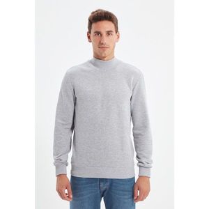 Trendyol Gray Men's Stand Up Collar Long Sleeve Sweatshirt vyobraziť
