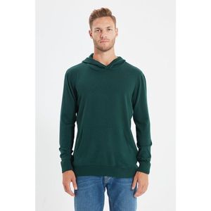 Trendyol Dark Green Men's Regular Fit Hooded Pullover vyobraziť
