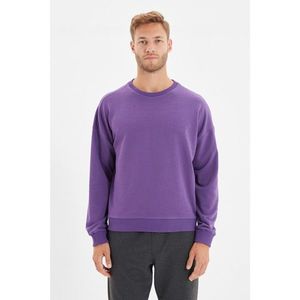 Trendyol Purple Men's Oversize Fit Sweatshirt vyobraziť