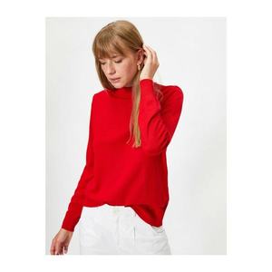 Koton Women's Red Long Sleeve Turtleneck Sweater vyobraziť