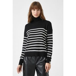 Koton Women's Black Striped Sweater vyobraziť