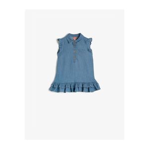 Koton Baby Girl Blue Frill Detailed Jean Dress vyobraziť