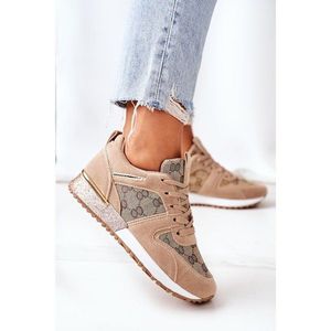 Women’s Sport Shoes Sneakers Beige-Gold Aruba vyobraziť