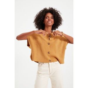 Trendyol Mustard Buttons Knitwear Sweater vyobraziť