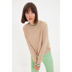 Trendyol Camel Jacquard Knitwear Sweater vyobraziť