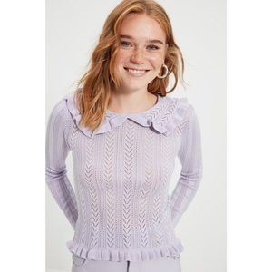 Trendyol Lilac Openwork Collar Detailed Knitwear Sweater vyobraziť