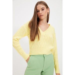 Trendyol Yellow V-Neck Knitwear Sweater vyobraziť