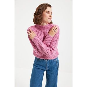 Trendyol Lilac Openwork Knitwear Sweater vyobraziť