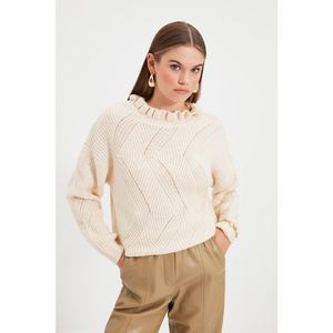 Trendyol Ecru Collar Flywheel Knitwear Sweater vyobraziť