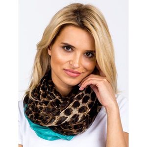 Brown and green leopard print scarf vyobraziť