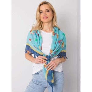 Blue scarf with colorful print vyobraziť