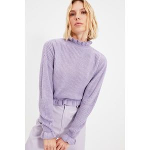 Trendyol Lilac Ruffle Detailed Knitwear Sweater vyobraziť
