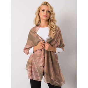 Pink and beige scarf with prints vyobraziť