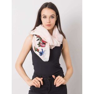 Women's peach scarf with colorful patches vyobraziť