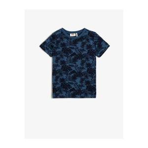 Koton Boy Blue Printed Crew Neck Cotton T-Shirt vyobraziť