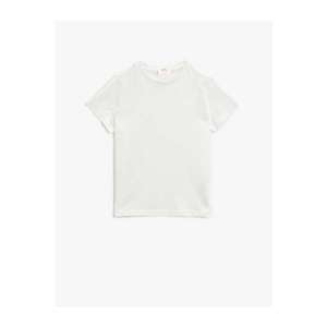 Koton Boy White Short Sleeve Basic Cotton Crew Neck T-Shirt vyobraziť