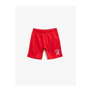 Koton Boy Red Printed Cotton Shorts vyobraziť