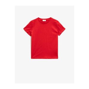 Koton Boy Red Short Sleeve Basic Cotton Crew Neck T-Shirt vyobraziť