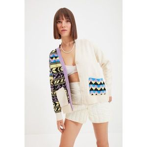 Trendyol Lilac Jacquard Pocket Detailed Knitwear Cardigan vyobraziť