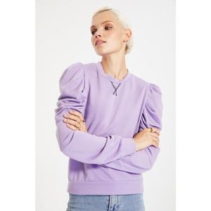 Trendyol Lilac Ruffle Detailed Knitted Sweatshirt vyobraziť