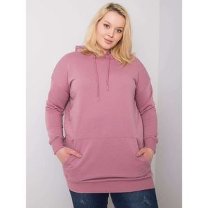 Dusty pink plus size cotton hooded sweatshirt vyobraziť
