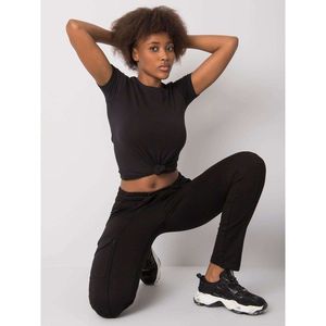 RUE PARIS Black women's sweatpants vyobraziť