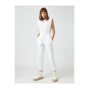 Koton Women's White Solid Color Jogger Sweatpants vyobraziť