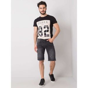 Men's black denim shorts vyobraziť