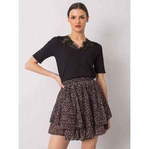 Black patterned skirt with a frill vyobraziť