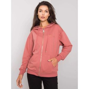 Dusty pink hoodie with a zip vyobraziť