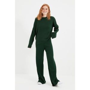 Trendyol Emerald Green Roving Knitted Knitwear Bottom-Top Set vyobraziť