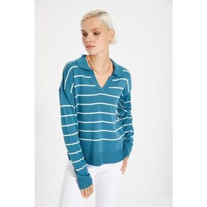 Trendyol Green Polo Collar Knitwear Sweater vyobraziť