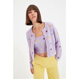 Trendyol Lilac Embroidery Detailed Cardigan Blouse Knitwear Suit vyobraziť