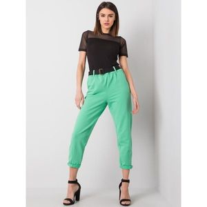Green women's pants with a belt vyobraziť
