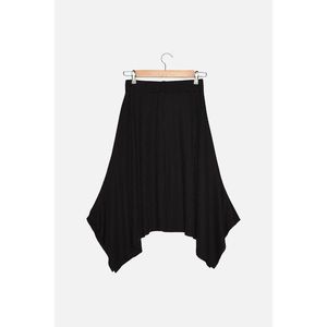 Trendyol Black Ribbed Knitted Handkerchief Petite Skirt vyobraziť