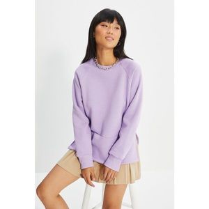 Trendyol Lilac Side Slit Oversize Knitted Sweatshirt vyobraziť