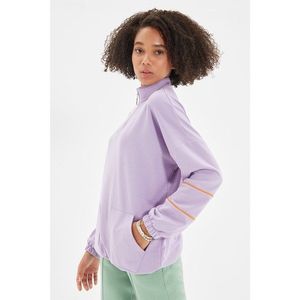 Trendyol Lilac Zipper Pocket Detailed Oversize Knitted Sweatshirt vyobraziť