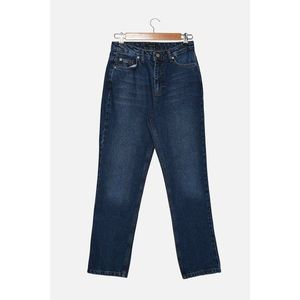 Trendyol Dark Blue High Waist Petite Bootcut Jeans vyobraziť