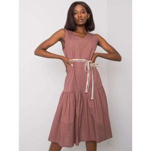 Brown linen dress vyobraziť